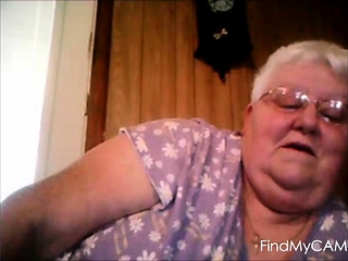 Web cam flash from plus-size grannie